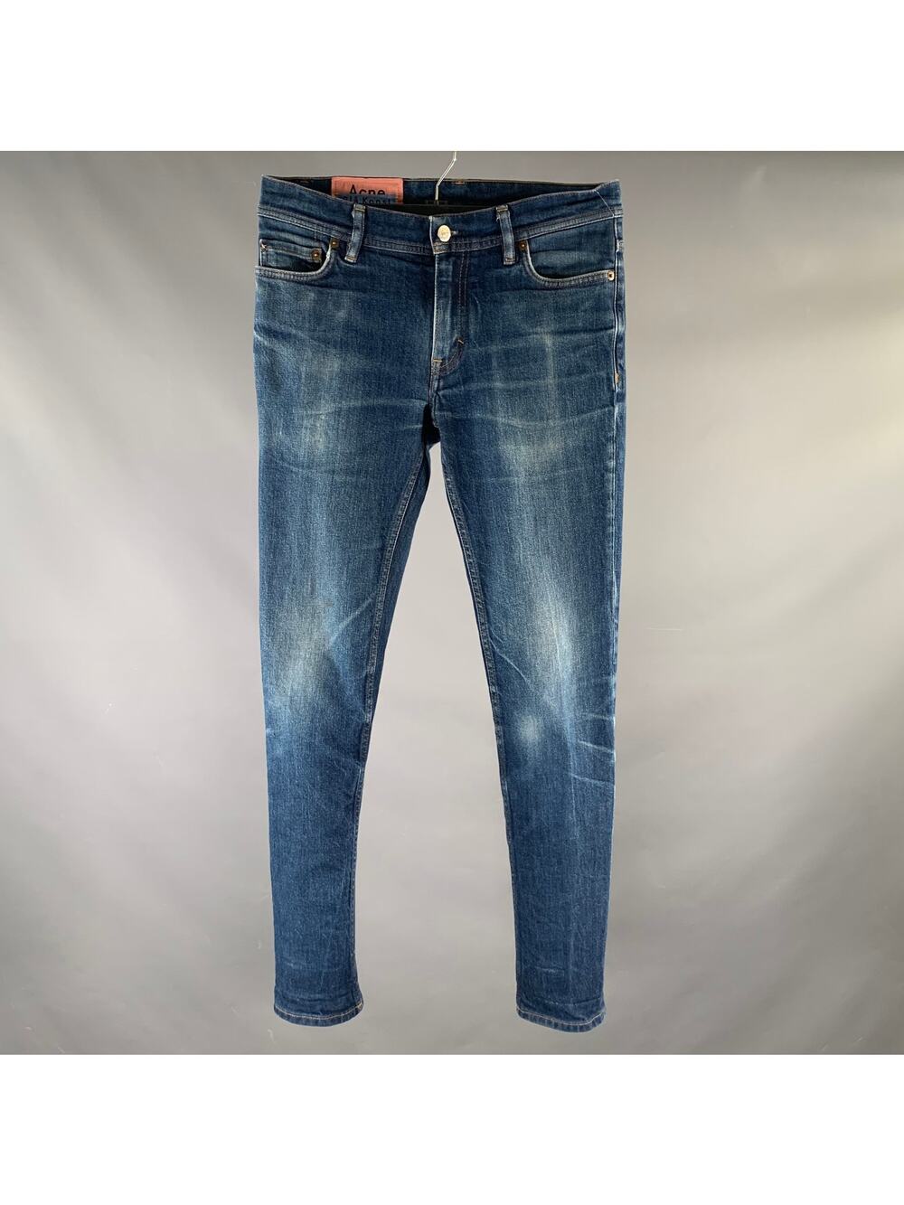 ACNE STUDIOS Size S Indigo Twill Cotton / Elastane Tapered Slim Jeans
